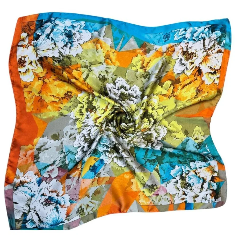 NEW 2/$30 Colorful Painted Nature Printed Silky Fashion Scarf Simple Style